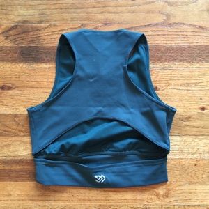 Open back crop workout tank